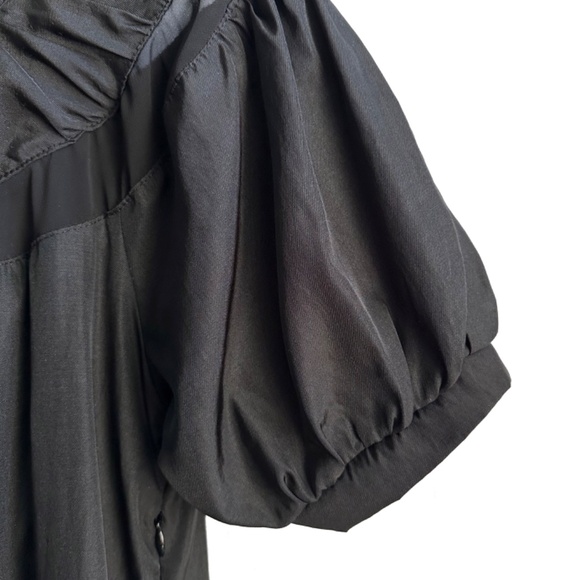 Mina UK | BLACK | Boho Peasant Dress / Tunic | Size S-M - Picture 5 of 7